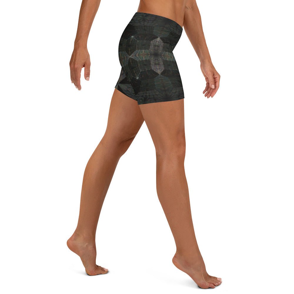 Hyperr Black Dragon Yoga Shorts - Mat Dragon - XS
