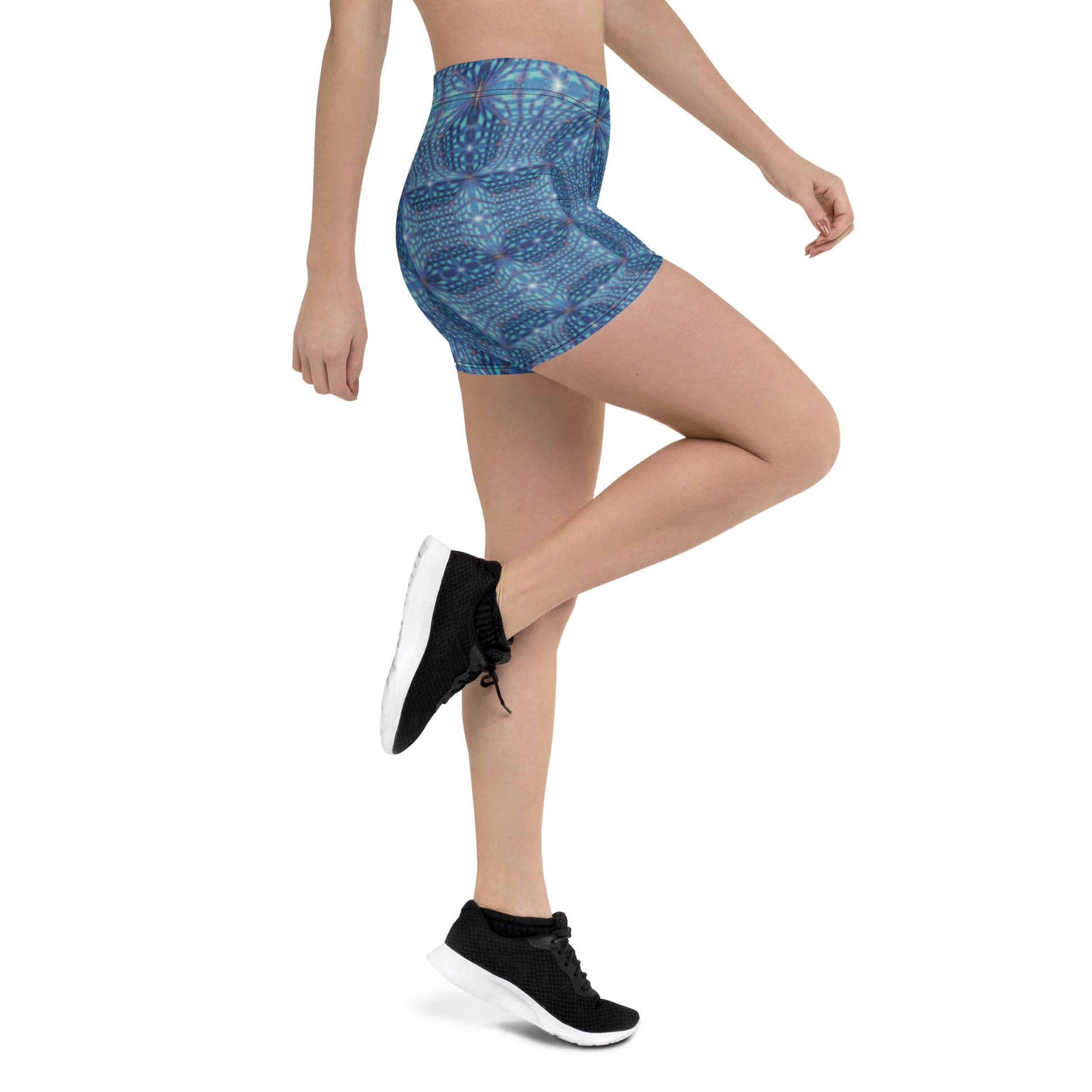 Hyperr Blue Dragon Yoga Shorts - Mat Dragon - XS