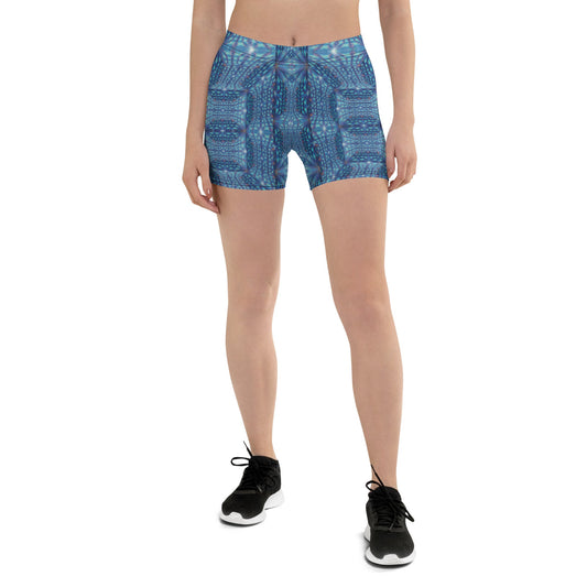 Hyperr Blue Dragon Yoga Shorts - Mat Dragon - XS