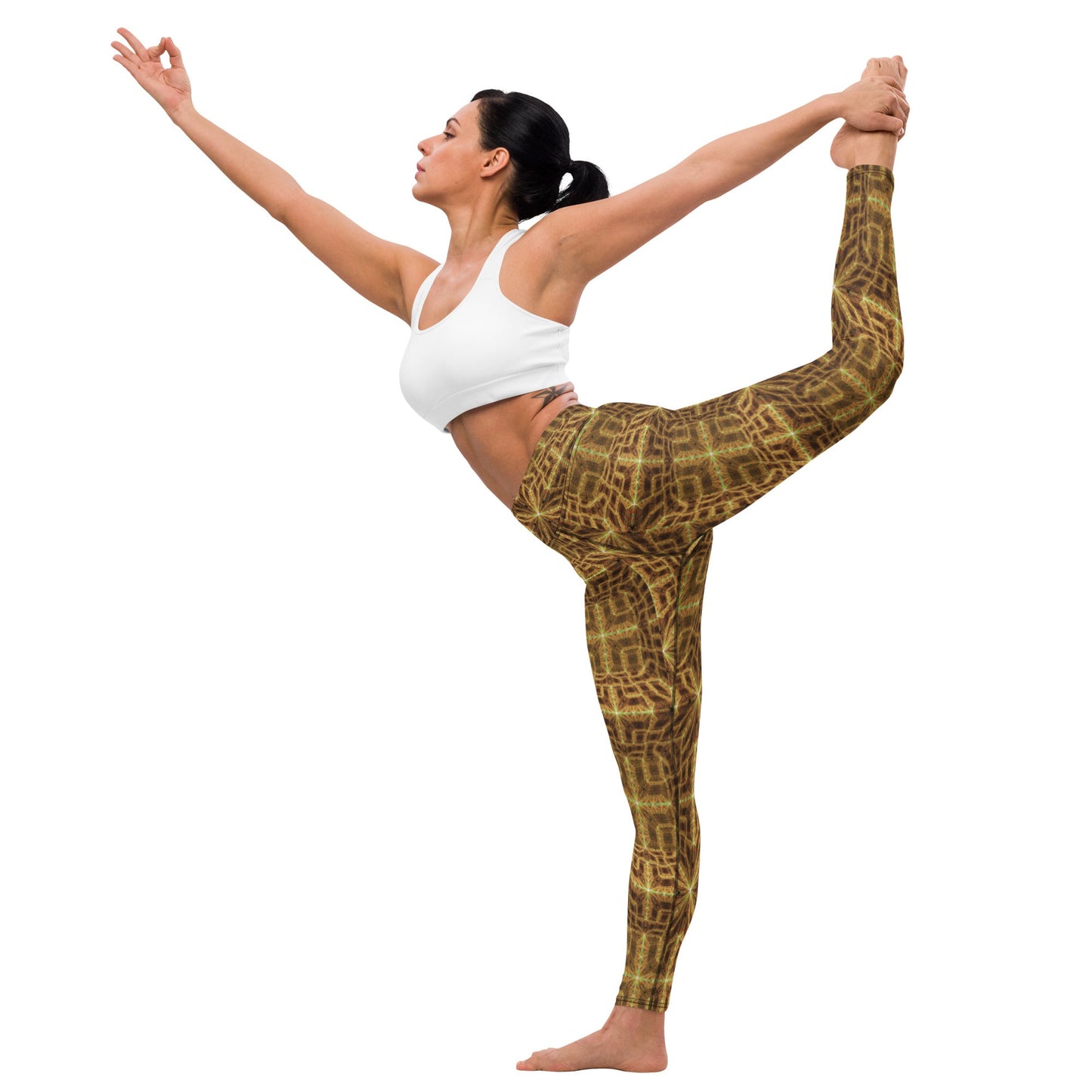 Hyperr Brown Dragon Leggings - Mat Dragon - XS