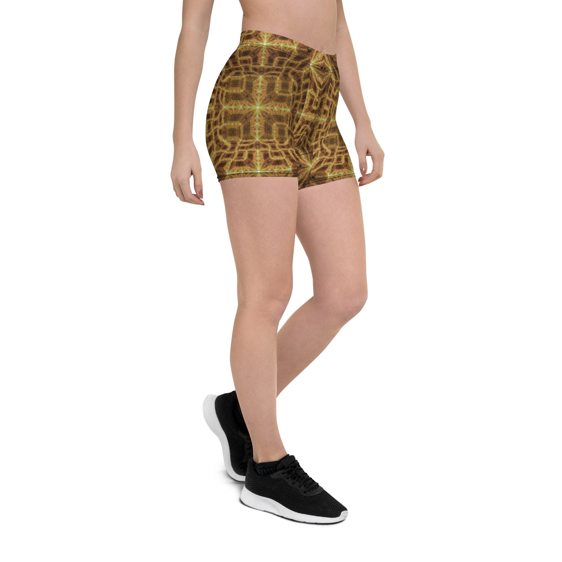 Hyperr Brown Dragon Yoga Shorts - Mat Dragon - XS