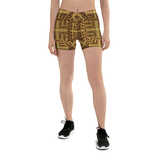 Hyperr Brown Dragon Yoga Shorts - Mat Dragon - XS