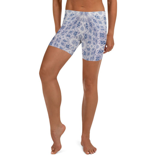 Hyperr White Dragon Yoga Shorts - Mat Dragon - XS