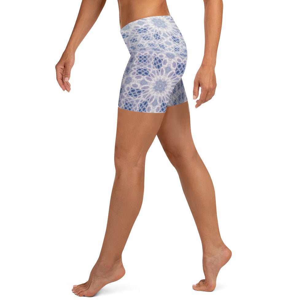 Hyperr White Dragon Yoga Shorts - Mat Dragon - XS