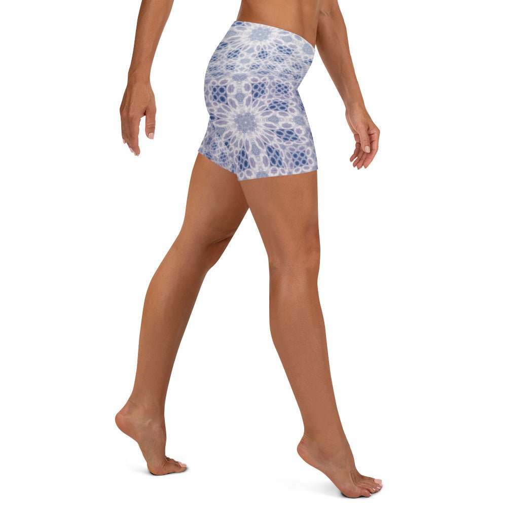 Hyperr White Dragon Yoga Shorts - Mat Dragon - XS