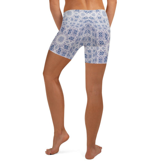 Hyperr White Dragon Yoga Shorts - Mat Dragon - XS